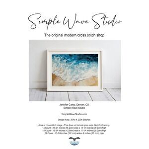 Ocean Beach Wave Counted Cross Stitch Pattern